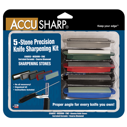 AccuSharp Five Stone Precision Knife Sharpening Kit Model 059C With Six Angle Settings by AccuSharp