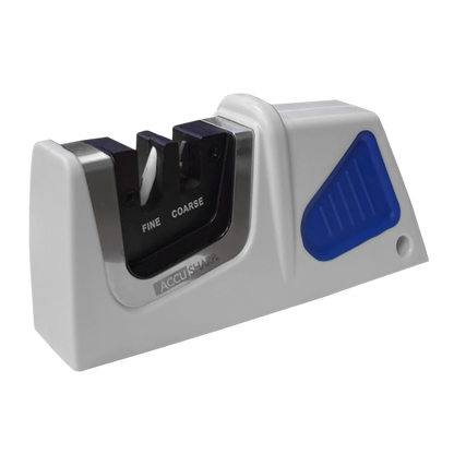 AccuSharp Compact Pull Through Knife Sharpener Two Stage Tungsten Carbide And Ceramic Hone For Sharp Edges by AccuSharp