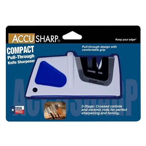 AccuSharp Compact Pull Through Knife Sharpener Two Stage Tungsten Carbide And Ceramic Hone For Sharp Edges by AccuSharp