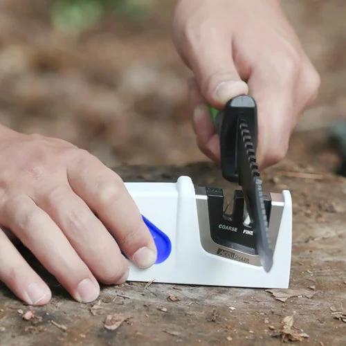 AccuSharp Compact Pull Through Knife Sharpener Two Stage Tungsten Carbide And Ceramic Hone For Sharp Edges by AccuSharp