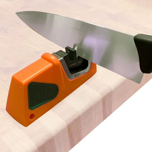 AccuSharp Compact Pull Through Knife Sharpener 081C With Diamond Honed Tungsten Carbide Blades For Sharp Edges by AccuSharp