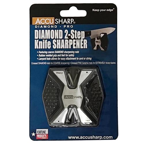 AccuSharp AS017C Diamond 2 Step Knife Sharpener With Coarse Diamond Rods And Fine Ceramic Rods For Fast Sharpening by AccuSharp
