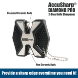 AccuSharp AS017C Diamond 2 Step Knife Sharpener With Coarse Diamond Rods And Fine Ceramic Rods For Fast Sharpening by AccuSharp