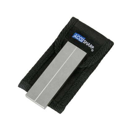 AccuSharp 027C Diamond Pocket Stone Dual Diamond Surfaces With Black Belt Pouch For Field And Home Sharpening by AccuSharp