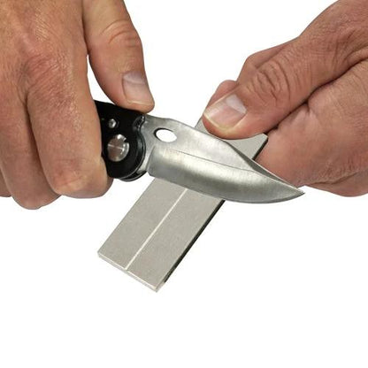 AccuSharp 027C Diamond Pocket Stone Dual Diamond Surfaces With Black Belt Pouch For Field And Home Sharpening by AccuSharp