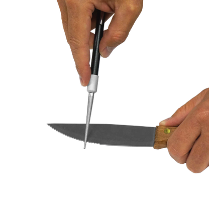 AccuSharp 030C Diamond Rod Knife Sharpener Pen Style Travel Ready Compact Retractable Coated Rod for Straight Edges by AccuSharp