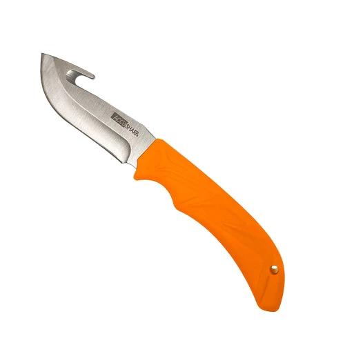 AccuSharp Gut-Hook Knife 3.75-Inch Satin Stainless Steel Blade Orange Non-Slip Handle by AccuSharp