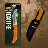 AccuSharp Gut-Hook Knife 3.75-Inch Satin Stainless Steel Blade Orange Non-Slip Handle by AccuSharp