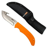 AccuSharp Gut-Hook Knife 3.75-Inch Satin Stainless Steel Blade Orange Non-Slip Handle by AccuSharp