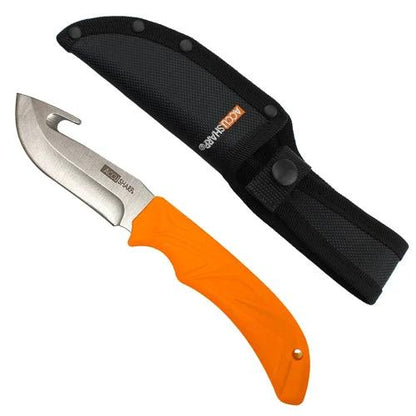 AccuSharp Gut-Hook Knife 3.75-Inch Satin Stainless Steel Blade Orange Non-Slip Handle by AccuSharp