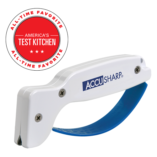 AccuSharp 1D Knife And Tool Sharpener White Handle For Kitchen Knives Serrated Blades Axes And Garden Tools by AccuSharp