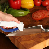 AccuSharp 1D Knife And Tool Sharpener White Handle For Kitchen Knives Serrated Blades Axes And Garden Tools by AccuSharp