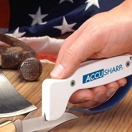 AccuSharp 1D Knife And Tool Sharpener White Handle For Kitchen Knives Serrated Blades Axes And Garden Tools by AccuSharp