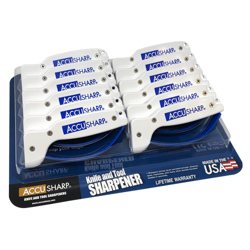 AccuSharp 1D Knife And Tool Sharpener White Handle For Kitchen Knives Serrated Blades Axes And Garden Tools by AccuSharp