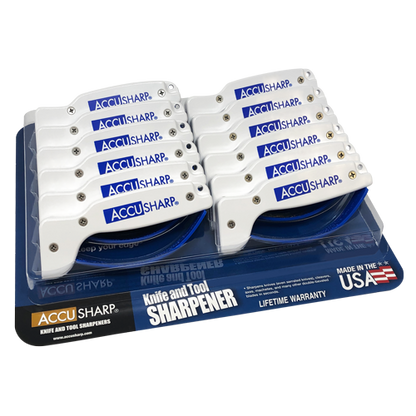 AccuSharp 1D Knife And Tool Sharpener White Handle For Kitchen Knives Serrated Blades Axes And Garden Tools by AccuSharp