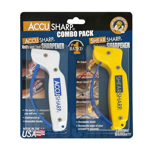 AccuSharp 12 Tungsten Carbide Sharpener Combo Pack with Knife and Tool Sharpener and ShearSharp Scissor Sharpener by AccuSharp