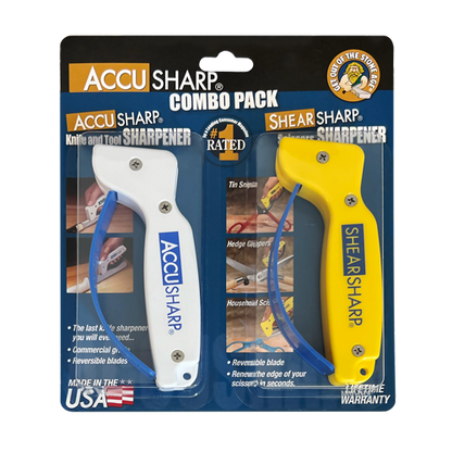 AccuSharp 12 Tungsten Carbide Sharpener Combo Pack with Knife and Tool Sharpener and ShearSharp Scissor Sharpener by AccuSharp