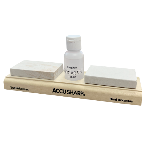 AccuSharp 023C Arkansas Whetstones Combination Knife Sharpening Kit With Medium And Fine Grit Stones by AccuSharp