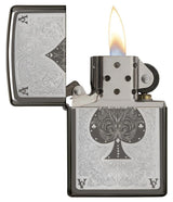 Ace Filigree Zippo Lighter – Black Ice® Finish by Zippo