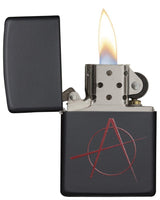 Anarchy Symbol Black Matte Zippo Lighter by Zippo