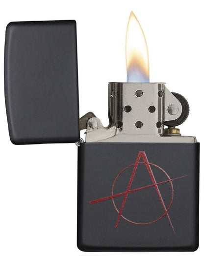 Anarchy Symbol Black Matte Zippo Lighter by Zippo
