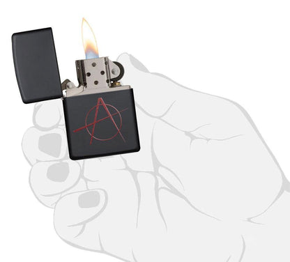 Anarchy Symbol Black Matte Zippo Lighter by Zippo