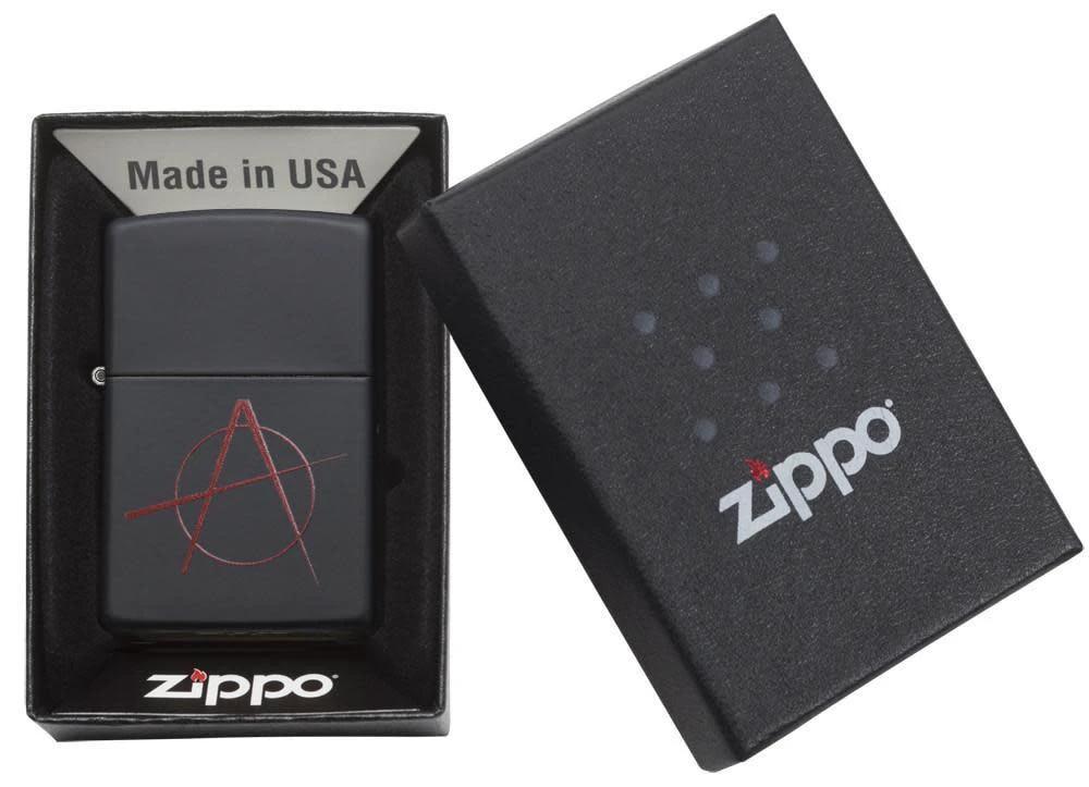 Anarchy Symbol Black Matte Zippo Lighter by Zippo