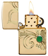 Zippo Armor® Fleur-de-Lis Lighter – High Polish Gold Plate by Zippo