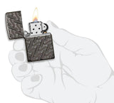 Zippo Armor® Geometric Weave Lighter – High Polish Black Ice® by Zippo