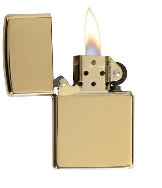 Armor® High Polish Brass Zippo Lighter – Classic Elegance for Any Adventure