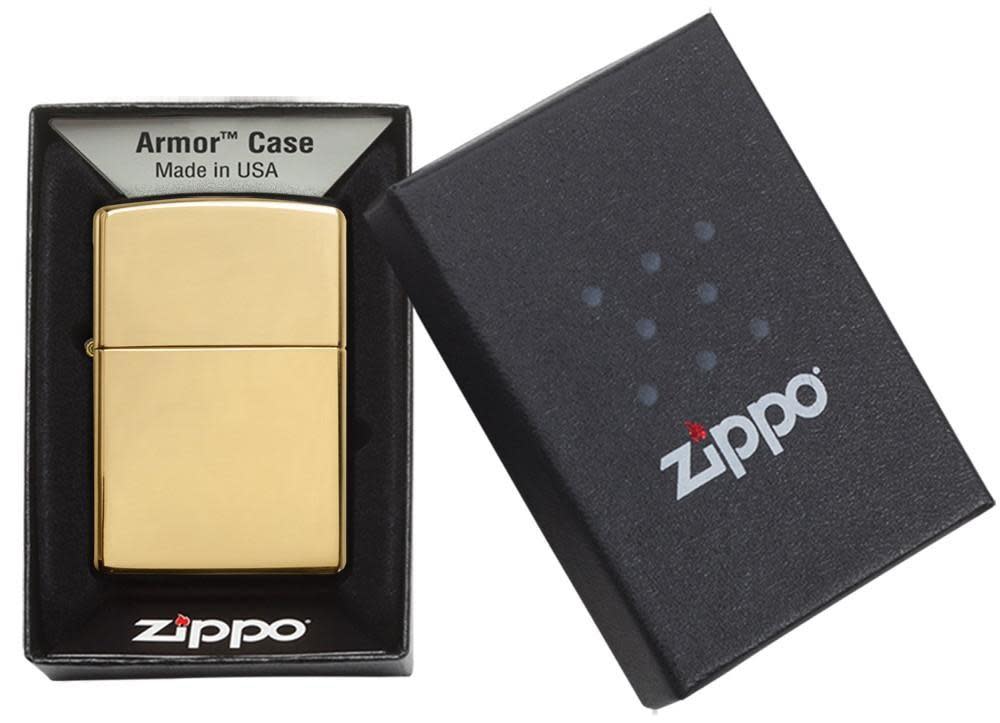 Armor® High Polish Brass Zippo Lighter – Classic Elegance for Any Adventure