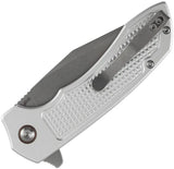 Tenable Knives Entity Button Lock Knife 3.5 Inch Sandvik 14C28N Drop Point Blade Silver Checkered Aluminum Handle by Tenable Knives