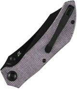 Tenable Knives Tipper Linerlock Purple Canvas Micarta - Nitro V Cleaver Blade With BlackWash Finish And Pocket Clip by Tenable Knives