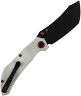 Tenable Knives Tipper Linerlock - White G10 Handle BlackWash Nitro V Cleaver Blade by Tenable Knives