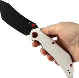 Tenable Knives Tipper Linerlock - White G10 Handle BlackWash Nitro V Cleaver Blade by Tenable Knives