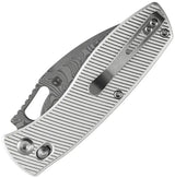 Tenable Knives Heron Crossbar Lock Damas B2124V3 - Damascus Steel Blade With Micro Milled Aluminum Handle by Tenable Knives
