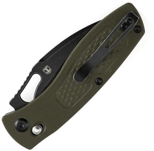Tenable Knives Heron Crossbar Lock - Green G10 Handle With Nitro V Blade BlackWash Finish by Tenable Knives