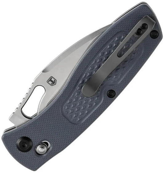 Tenable Knives Heron Crossbar Lock Gry G10 - Nitro V Steel Blade, Stonewash Finish, Slate Blue G10 Handle by Tenable Knives