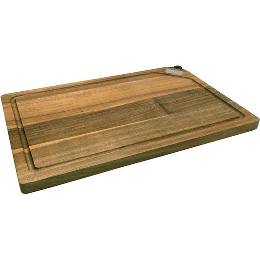 Baladeo Cutting Board With Sharpener Acacia Wood And Titanium Finish Metal Plate 15 Inch For Home Cooks And Chefs by Baladeo