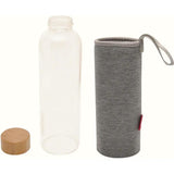 Baladeo 500ml Glass Water Bottle With Neoprene Sleeve Premium Bamboo Cap For Outdoor Enthusiasts by Baladeo