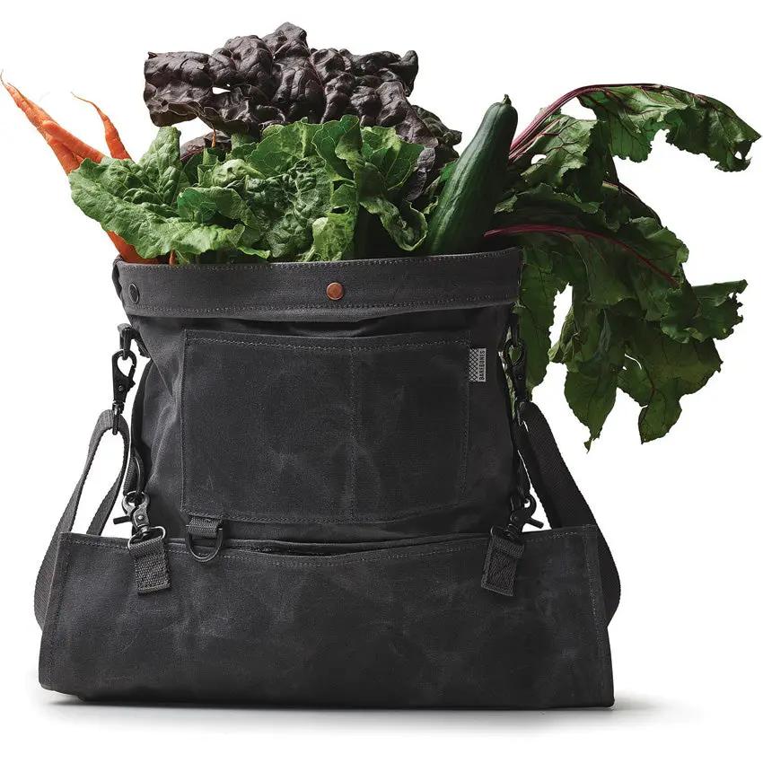 Barebones Living Harvest And Gathering Bag For Outdoors With Waxed Canvas Water Tight Liner And Multi Way Straps by Barebones Living
