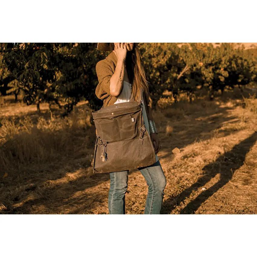 Barebones Living Harvest And Gathering Bag For Outdoors With Waxed Canvas Water Tight Liner And Multi Way Straps by Barebones Living