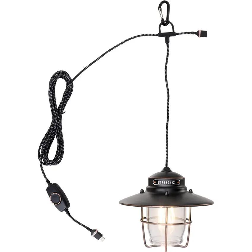 Barebones Living Outpost Pendant Light Bronze With USB Plug Industrial Rustic Smooth Dimming Rust Resistant Steel by Barebones Living