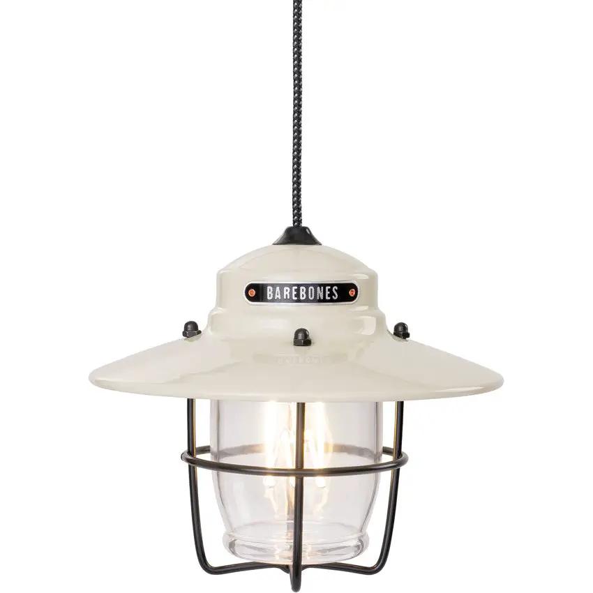 Barebones Living Outpost Pendant Light White USB Plug Smooth Dimming Vintage Steel For Modern Kitchens by Barebones Living