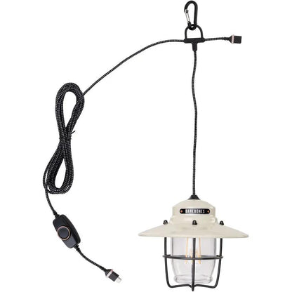 Barebones Living Outpost Pendant Light White USB Plug Smooth Dimming Vintage Steel For Modern Kitchens by Barebones Living