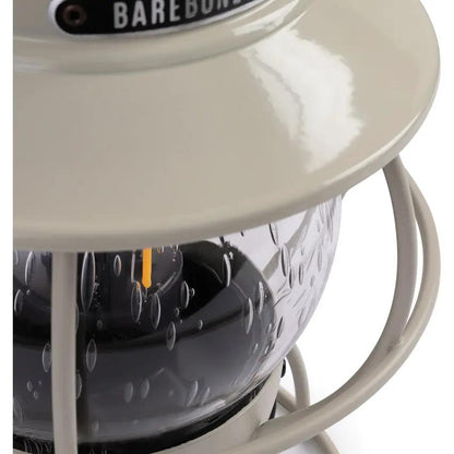 Barebones Living Railroad Lantern Vintage White Water Resistant Steel With Replaceable Glass Globe Outdoor Lighting by Barebones Living