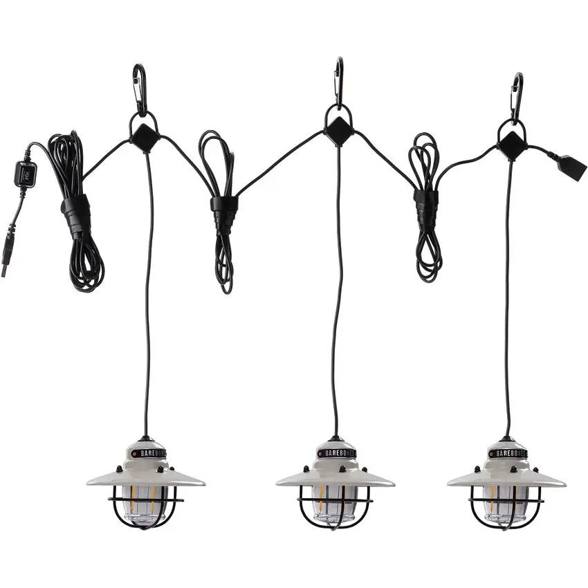 Barebones Edison String Lights Three Pack Rechargeable USB Charging Weatherproof Outdoor Patio Hanging Kit by Barebones Living