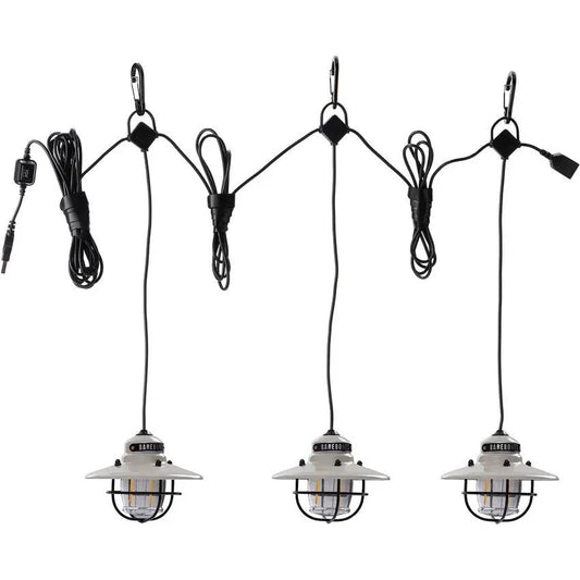 Barebones Edison String Lights Three Pack Rechargeable USB Charging Weatherproof Outdoor Patio Hanging Kit by Barebones Living