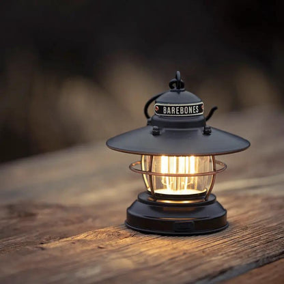 Barebones Edison Mini Lantern Bronze Dual Brightness LED Outdoor Lantern For Campers USB Power by Barebones Living