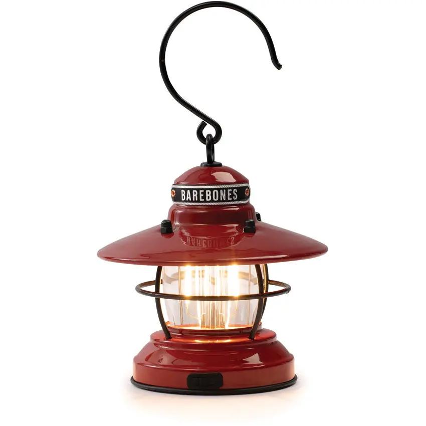 Barebones Living Edison Mini Lantern Red Dual Brightness LED Camping Light Water Resistant USB Powered by Barebones Living
